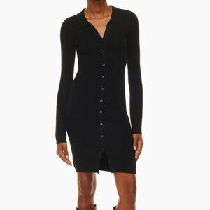 ARITZIA - Wilfred Black Long Sleeve Button up Bodycon Sweater Dress - XXS